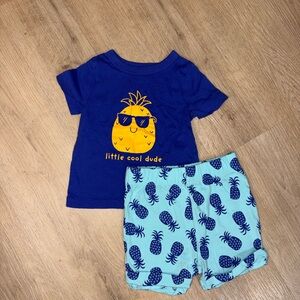 Joe Fresh Blue and Yellow Pineapple Kids Matching Set